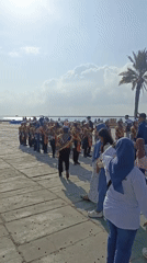 Marching band and street life at a Bulukumba public event