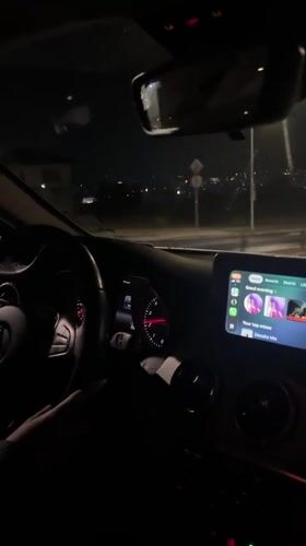 Night drive recorded on wet road in Blagoevgrad
