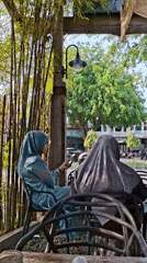Morning café visit documented in Pantegajah, Indonesia