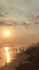 Golden hour sunset documented at North Kuta beach, Indonesia