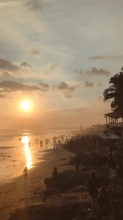 Golden hour sunset documented at North Kuta beach, Indonesia