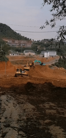 Morning hillside construction activity documented in Sa Pa Ward