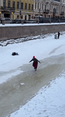 Winter life continues in central Saint Petersburg amid icy conditions