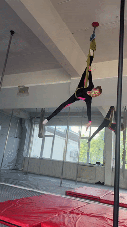 Aerial silks training session at a Dnipro studio