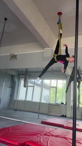 Aerial silks training session at a Dnipro studio
