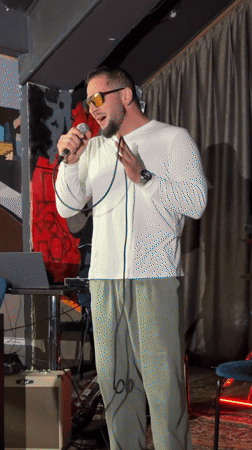 Live music night at a Makhachkala club, multiple performers on stage