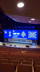 Conference center activities documented in Kraków during morning hours