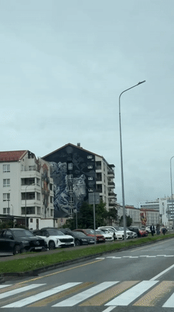 Overcast morning street scenes documented in Sirius, Russia