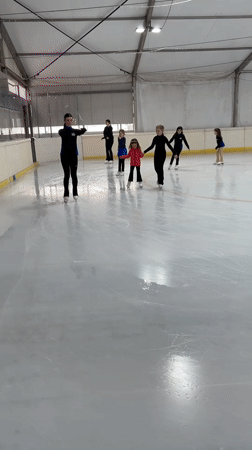 Ice skating session recorded at indoor Rome rink