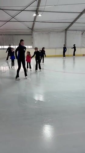 Ice skating session recorded at indoor Rome rink