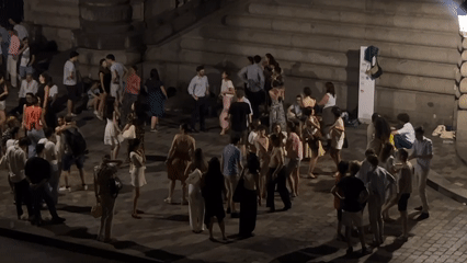 Late-night gathering along the Seine, Paris summer night