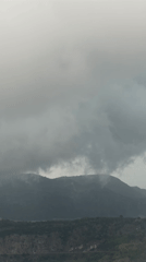 Heavy rain and clouds blanket Budva, Montenegro morning