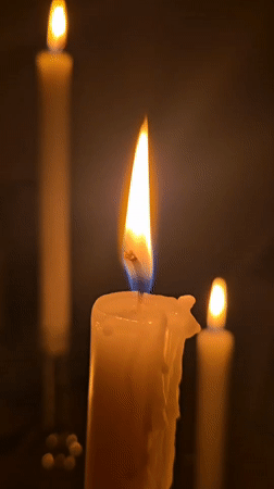 Candlelit evening scene documented in Budapest home