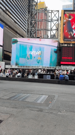 Evening street activity observed in Times Square