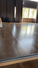 Woman takes morning selfies in Tolyatti dance studio