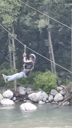 Zip-lining and mountain scenery in the Himachal valleys