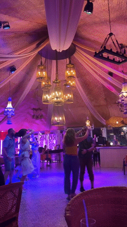 Evening social dancing scene captured at Pattaya restaurant venue