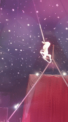 Circus performance features aerial acrobat and horse act in Plovdiv