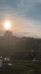 Dusk landscape filmed from vehicle near Yakhroma, Russia