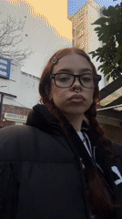Red-haired person photographed on Buenos Aires street