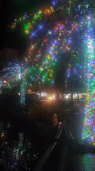 Christmas lights illuminate waterway in Phú Quốc, Vietnam