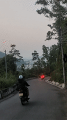 Curved mountain road documented near Quy Nhon Vietnam