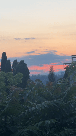 Sunset time-lapse captured over Sokhumi, Abkhazia at dusk