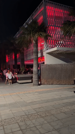 Evening dining and entertainment scene unfolds in Larnaca, Cyprus