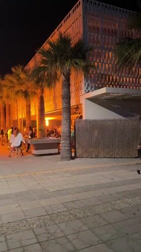 Evening dining and entertainment scene unfolds in Larnaca, Cyprus