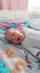 Newborn infant documented in home setting in Andreyevo, Russia