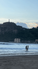 Sunset evening at San Juan del Sur's beach and bay