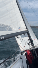 Sailboat with branded sails spotted in Vladivostok waters