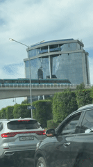 A quiet morning moving through modern Astana
