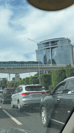 A quiet morning moving through modern Astana