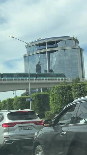 A quiet morning moving through modern Astana