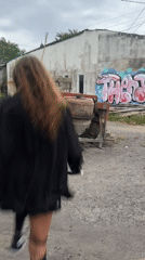 Woman performs impromptu dance in North Kuta, Indonesia