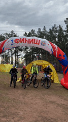 Mountain bike competition held at Orenburg eco-park obstacle course