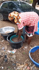Traditional food processing and domestic work in Akwanga