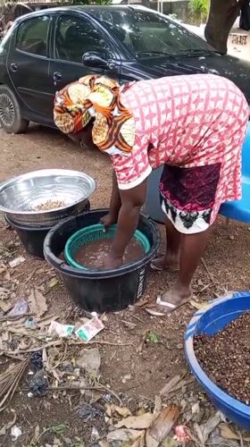 Traditional food processing and domestic work in Akwanga
