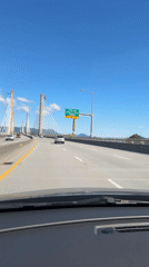 Motorist captures Alex Fraser Bridge view in Langley