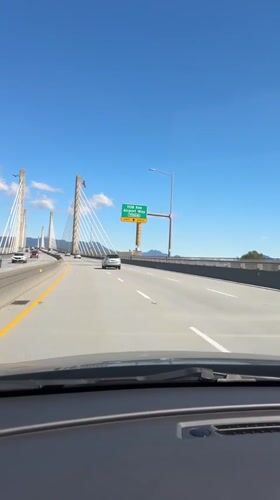 Motorist captures Alex Fraser Bridge view in Langley