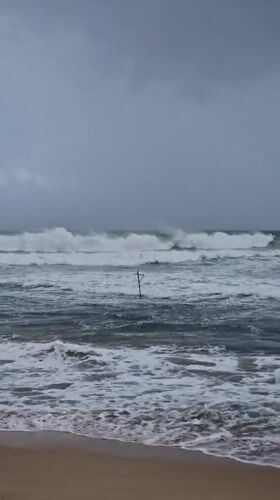 Rough seas crash at Midigama beach, Sri Lanka