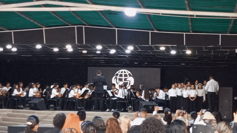 Children's orchestra performs in Tinaquillo, Venezuela