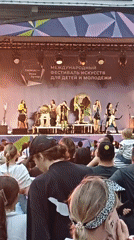 Live music and animated LED displays at Estosadok arts festival