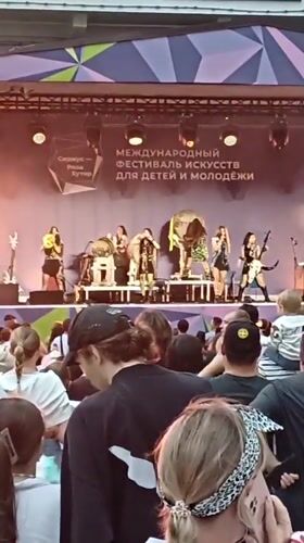 Live music and animated LED displays at Estosadok arts festival