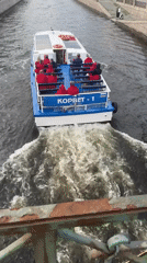 Tourist boat and canal scenes documented in Saint Petersburg