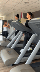 Three Women Exercise at Saint-Galmier Fitness Studio