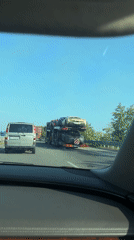 Luxury car carrier spotted transporting sports cars near Blagoevgrad