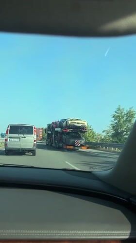 Luxury car carrier spotted transporting sports cars near Blagoevgrad