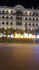 Malibu Resort documented at night in Mũi Né, Vietnam
